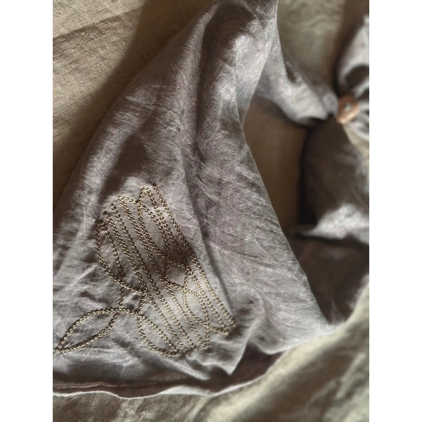 Brown Bandana with Embroidered Boot Stitching Design