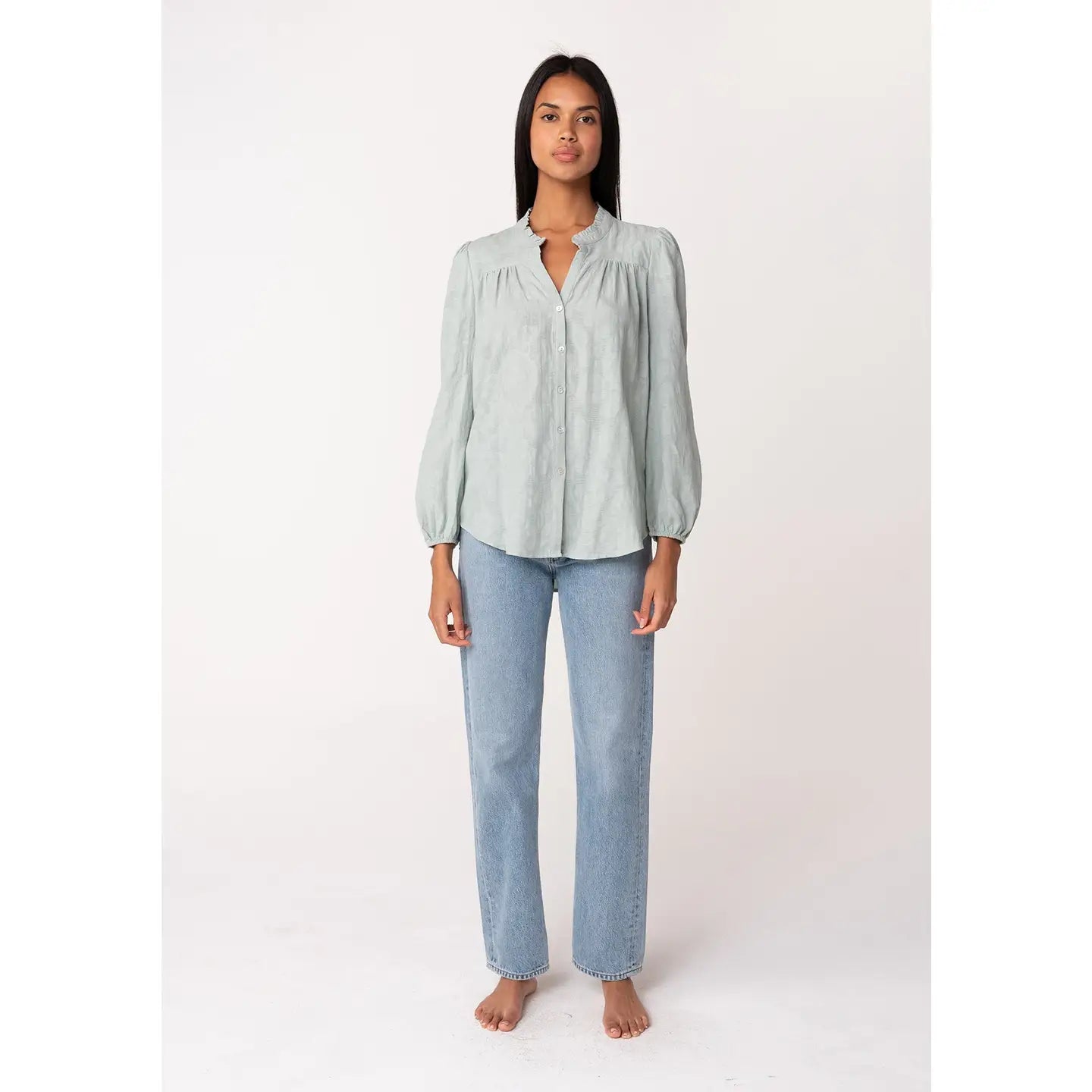 Evergreen Button Down Blouse