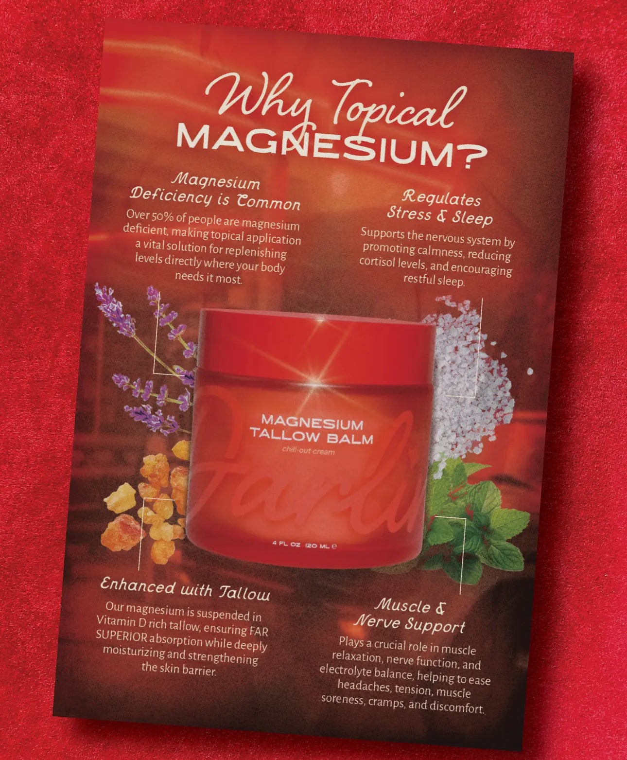 Magnesium Lavender Tallow Cream 4oz - Sleep, Sore Muscles