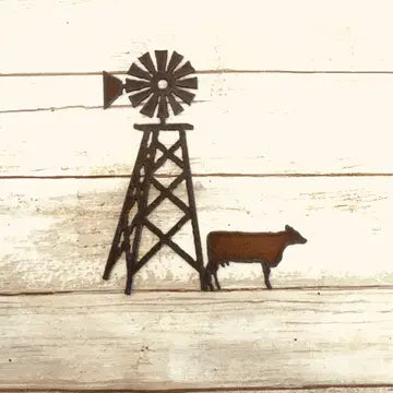 Cow and Windmill Rustic Farmhouse Magnet