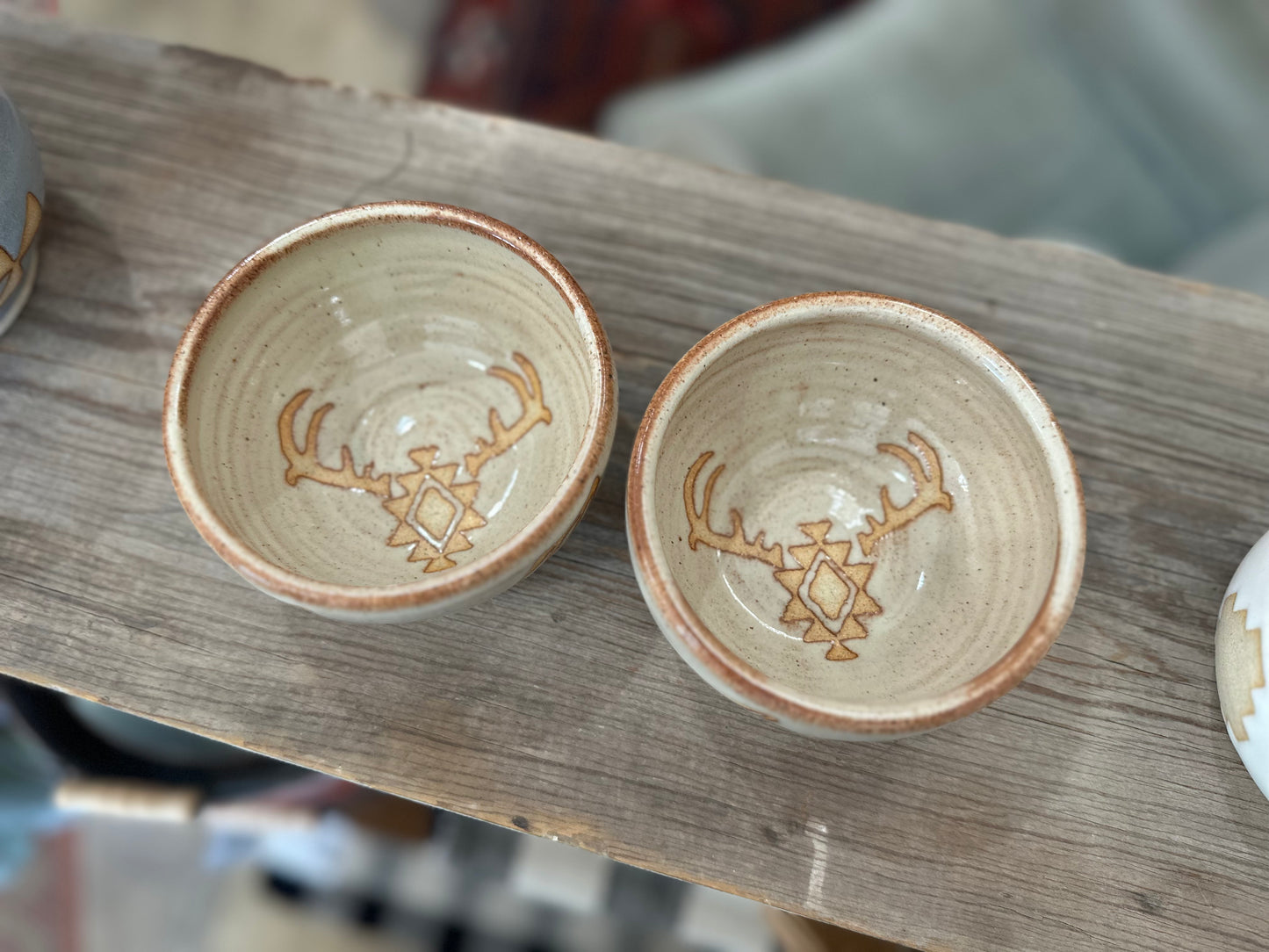 Aztec deer bowl set (2)