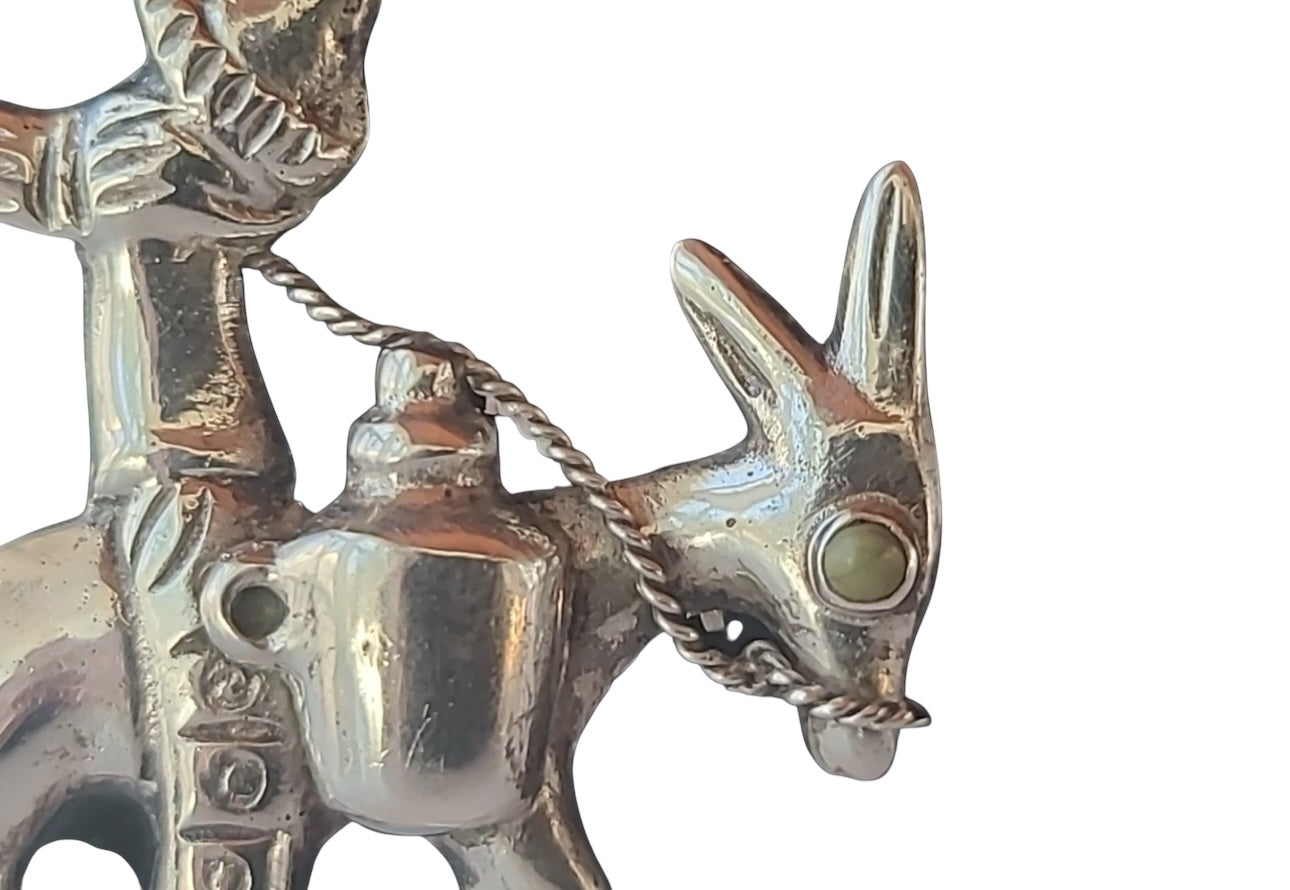 Sterling Donkey Man Turquoise Eye