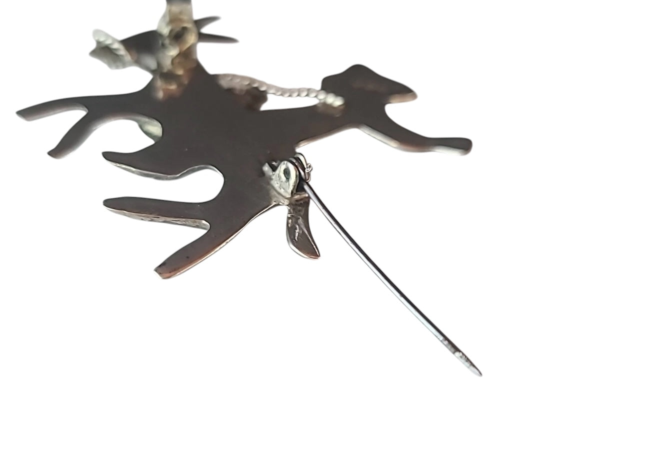 Sterling Donkey Man Turquoise Eye