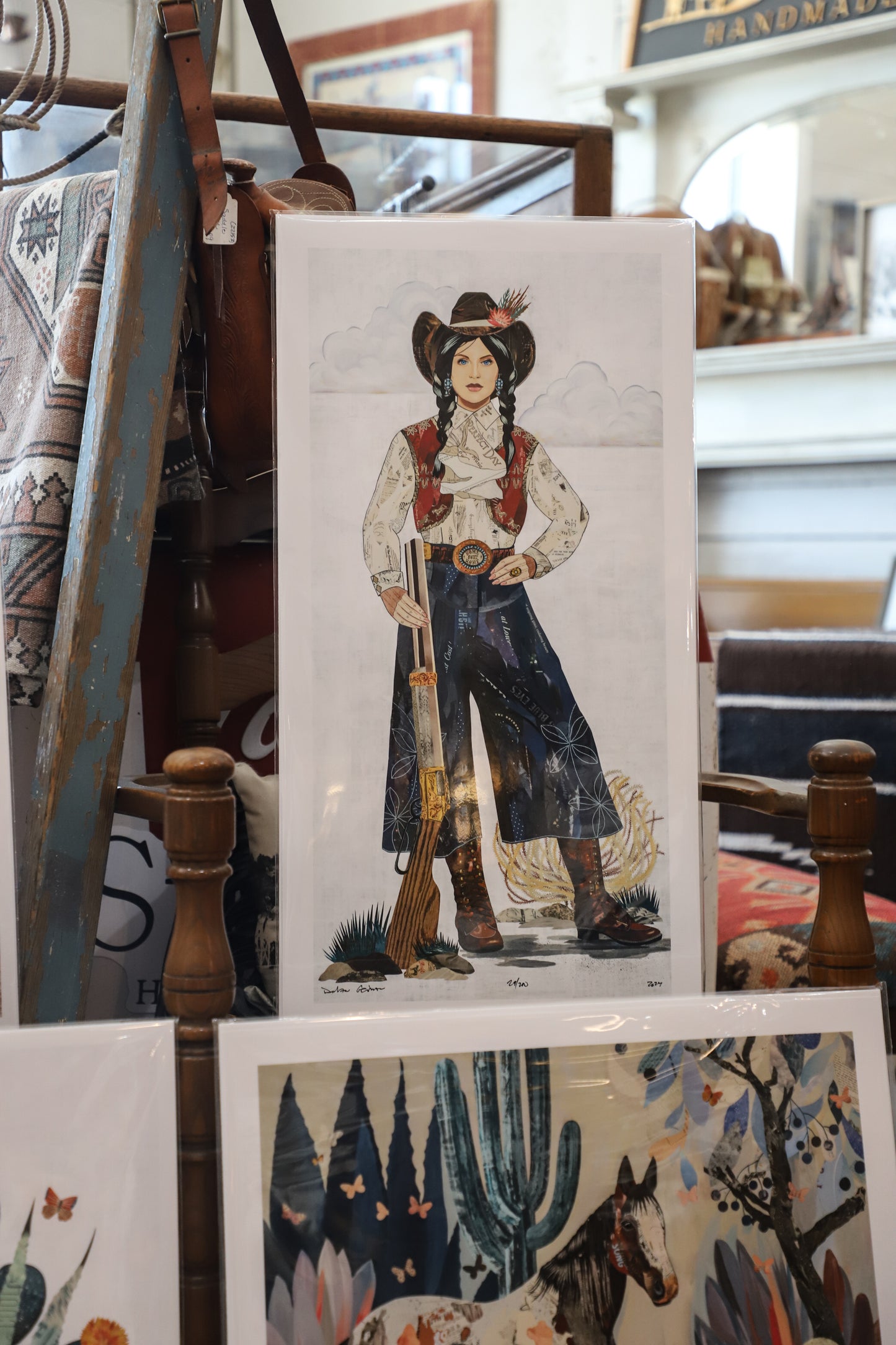 Vintage Cowgirl Wall Art | Rebecca's Ransom Unframed