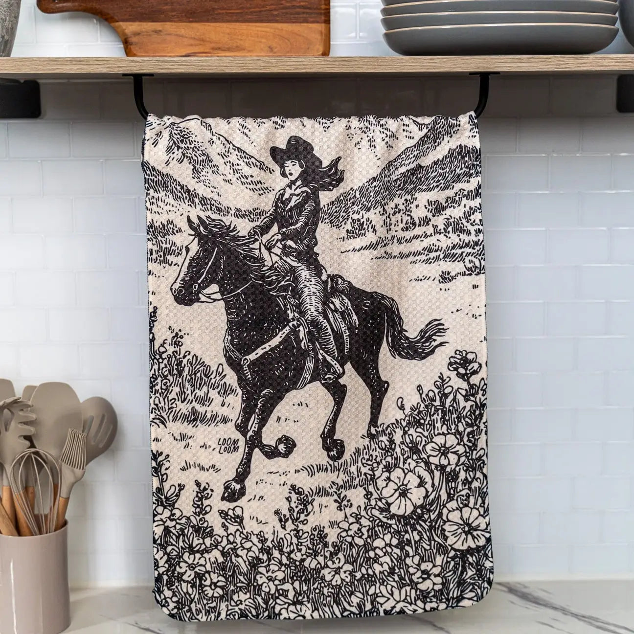 Meadow Cowgirl towel & dish cloth