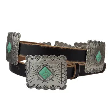 Distressed leather Concho belt