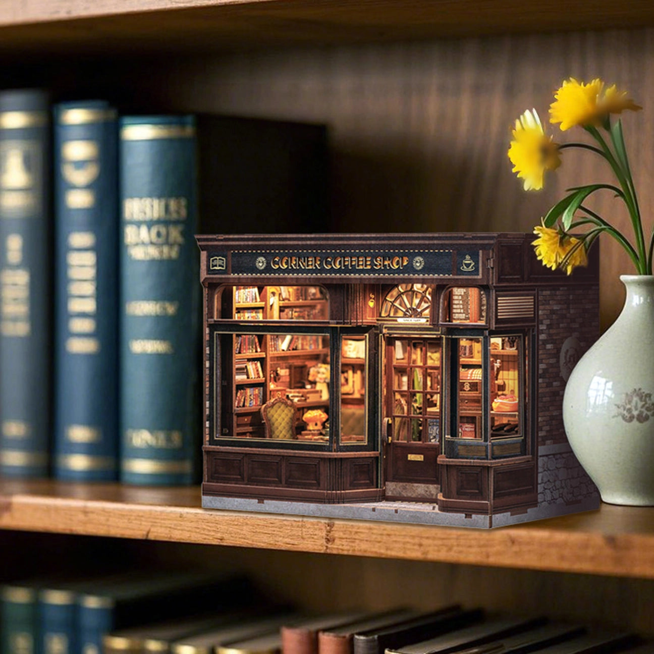 DIY Book Nook Kit- Corner Coffee Shop