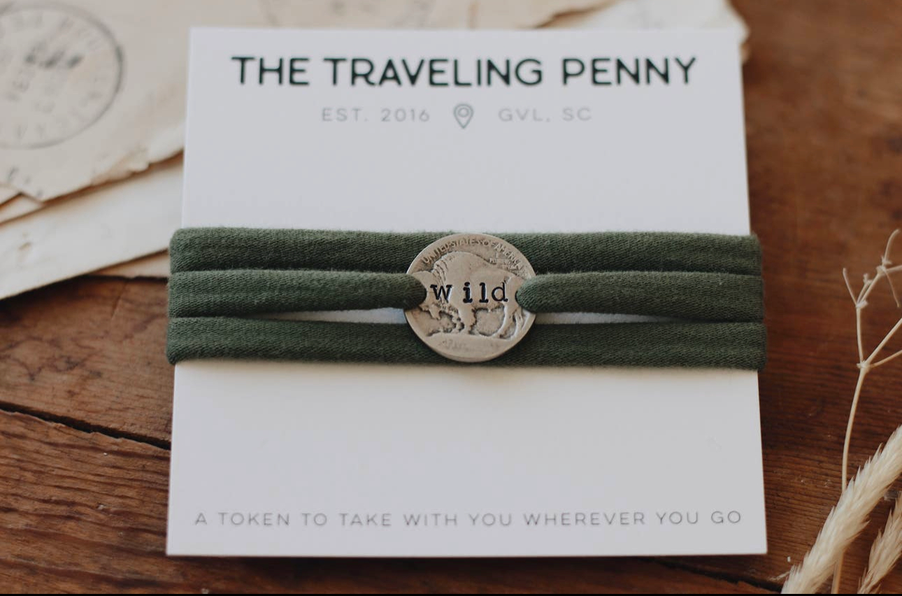 Buffalo Nickel cloth wrap bracelet