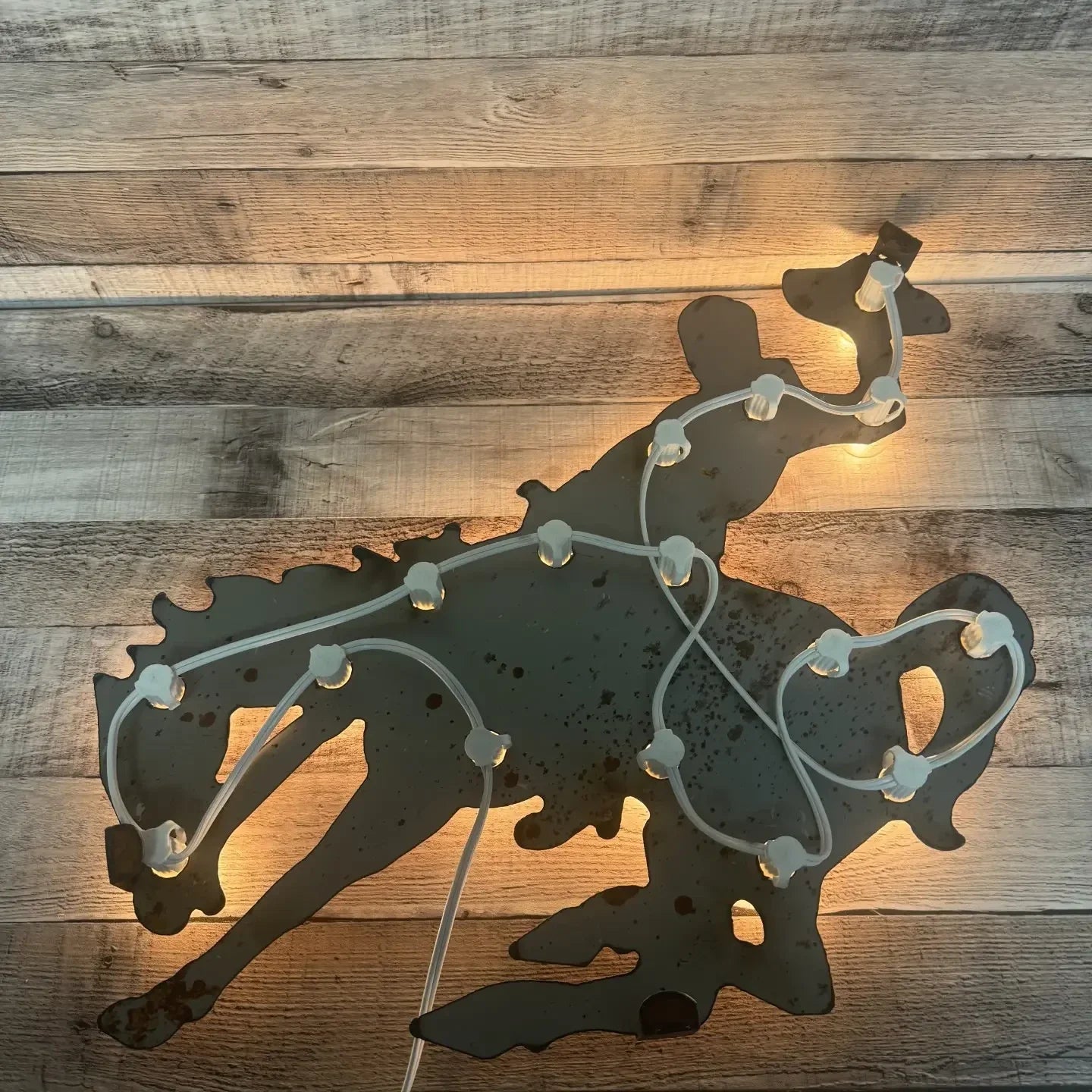 Rusted Wyoming Bronc Marquee Sign