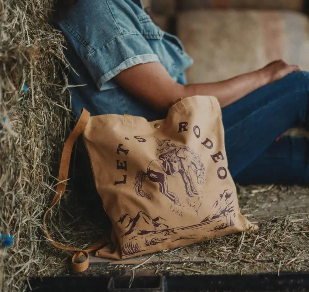 Let’s Rodeo canvas tote