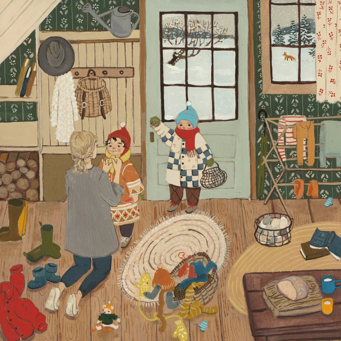 Winter Chores 10x10 Art Print