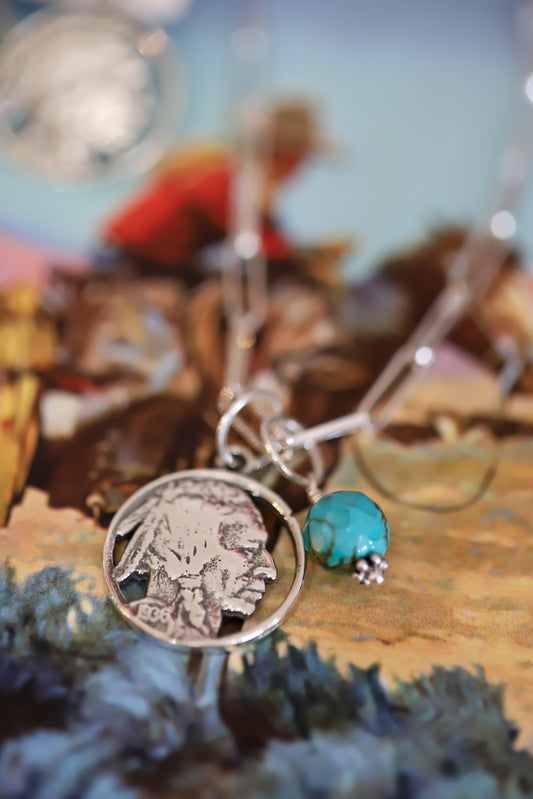 Indian Nickel and Turquoise necklace
