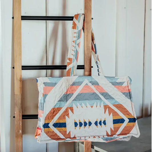 Quilted Winslow Coral Tote