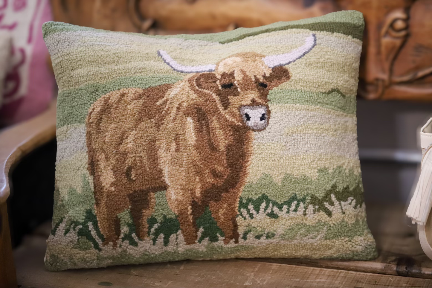 Highland Cattle Hook Pillow