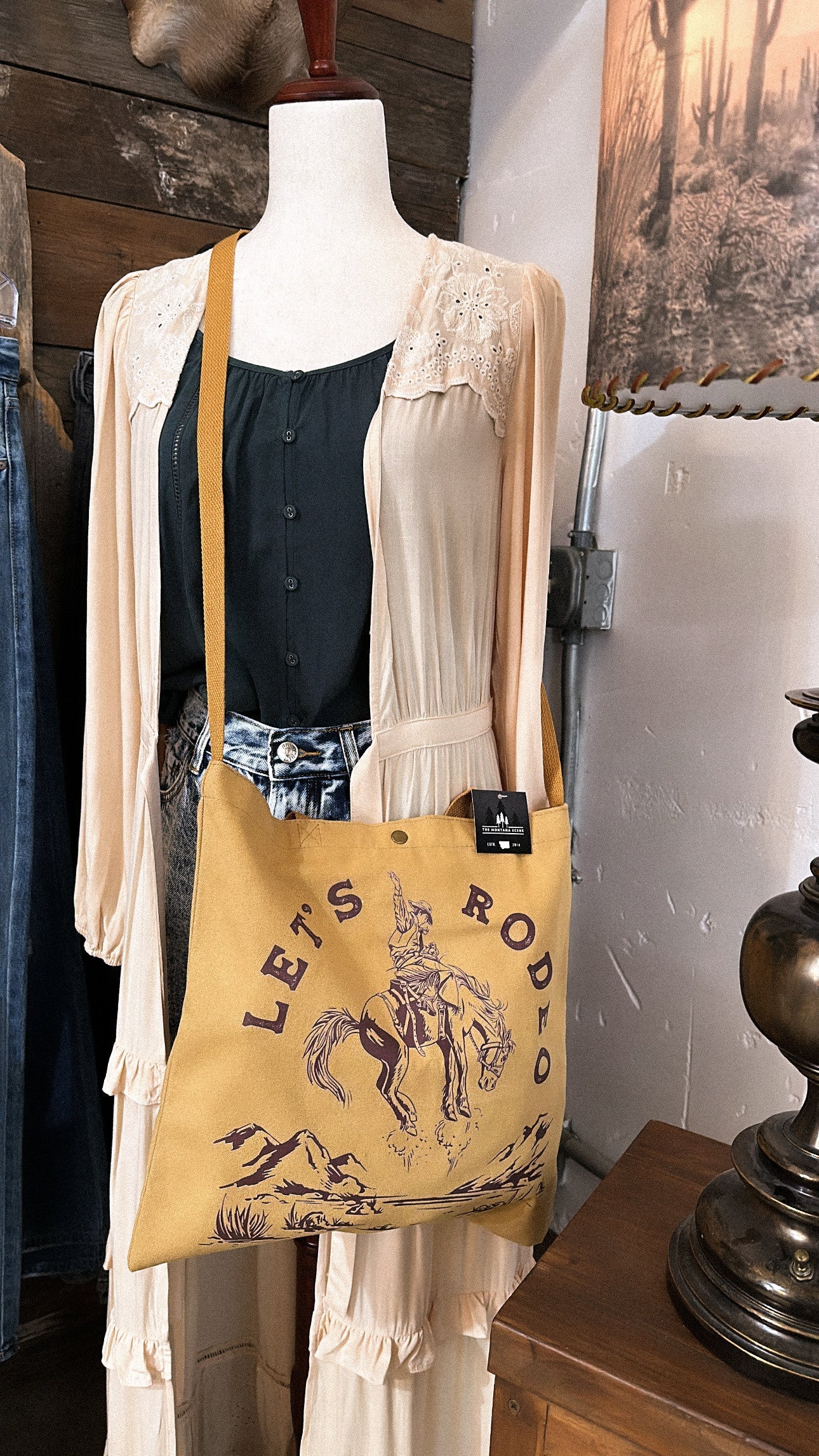 Let’s Rodeo canvas tote