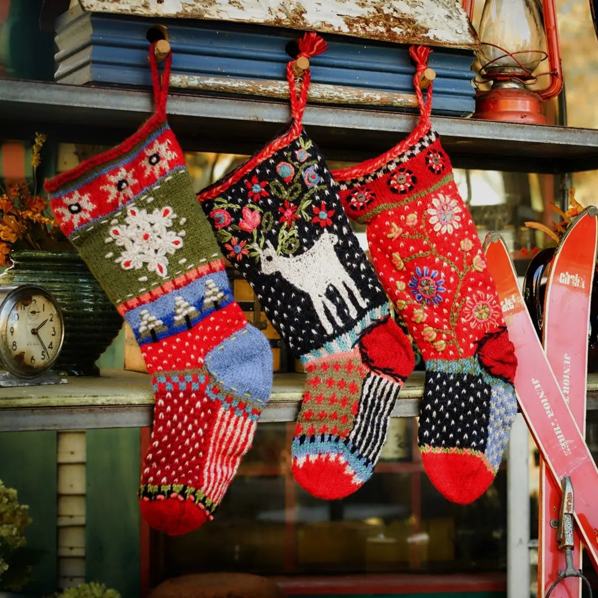Handknit wool stockings